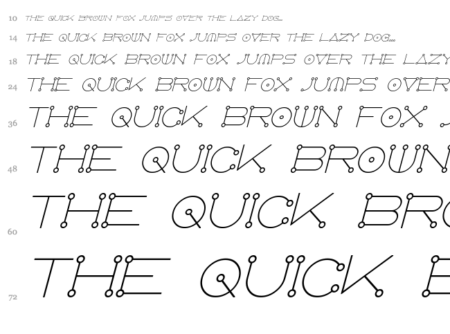Anglo Celestial font waterfall
